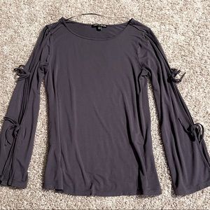 Cable & Gauge blouse with tie sleeves